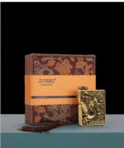 ZORRO 1024 Luxury Copper Kerosene Lighter Windproof Carved Vintage Gift Box Set! - Bild 33 von 45