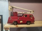 Tonka Snorkel Fire Truck Pressed Steel Red White Vintage Diecast