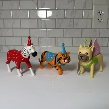 3 Ankyo Target Party Animal Figures Circus Birthday Cake Topper Toys Tiger Zebra