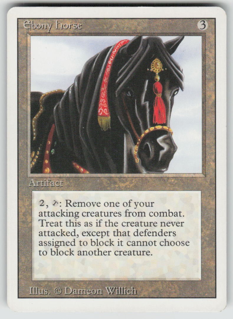 Ebony Horse Revised Edition Magic: The Gathering TCG Lightly Played
