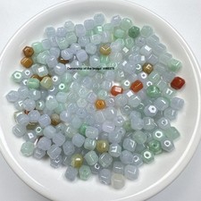 Natural Grade A Jadeite Hexagonal 5x4.8mm Loose Bead 10pcs -Wholesale