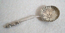 Antique 1886  Sterling Silver Apostle Sifter Spoon , T.A 8.76g