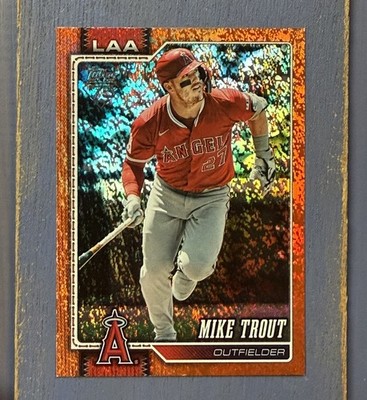 2026 Topps Series 1 #350 Mike Trout Orange Sand Glitter Numbered 21/25 SSP