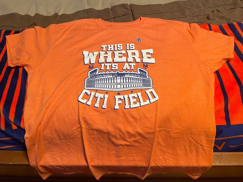The 7 Line Citi Feild Mets Men's T-shirt XL Orange Cotton This Is Where Its At