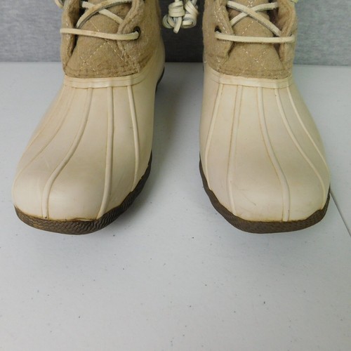 Sperry Damenstiefel 9M Wollmischung hellbraun Top-Sider Salzwasser Regen Ente - Bild 4 von 17