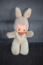 DDR VEB Sonni Spielwaren Hase Plüsch Plüschtier Vintage Puppe Gummigesicht