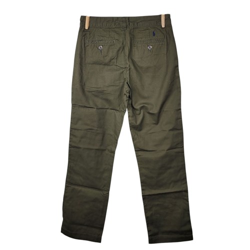 NEW Polo Ralph Lauren Suffield Flat-Front Chino Pants 14 Boys PONY Olive Green - Picture 4 of 8