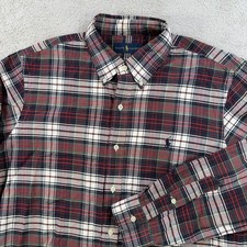 Polo Ralph Lauren Shirt Mens Large Red Plaid Long Sleeve Button Down Pony