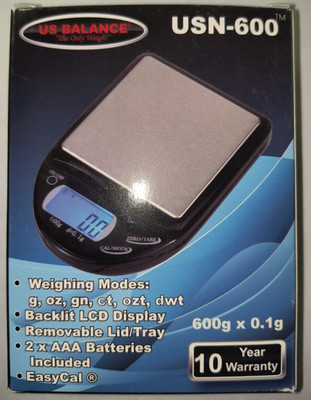 US Balance USN-600 Battery Powered Digital Pocket Scale 600g x 0.1g