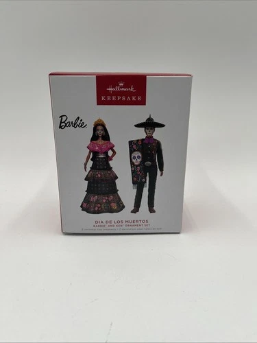 NEW Hallmark 2022 'DIA DE LOS MUERTOS' Barbie & Ken Ornament Set NIB Free Ship