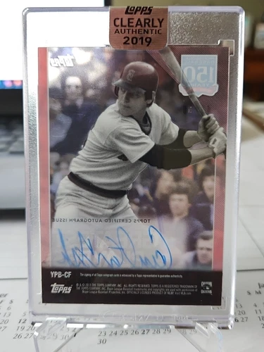 2019 Topps Clearly Carlton Fisk Red Autographed Card #49/50