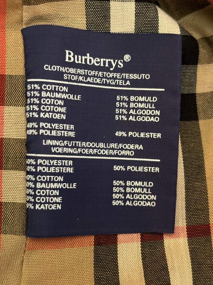 Gabardina para hombre Burberrys’ 44R verde oliva forro de lana azul marino con cremallera Foto 3 de 4