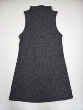 Large Sleeveless Charcoal Gray Knit Turtleneck Sweater Dress Double Zero Minimal