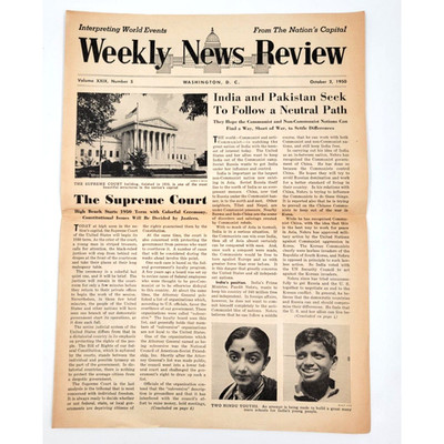 Weekly News Review October 2 1950 Washington D C Newspaper The Supreme Court