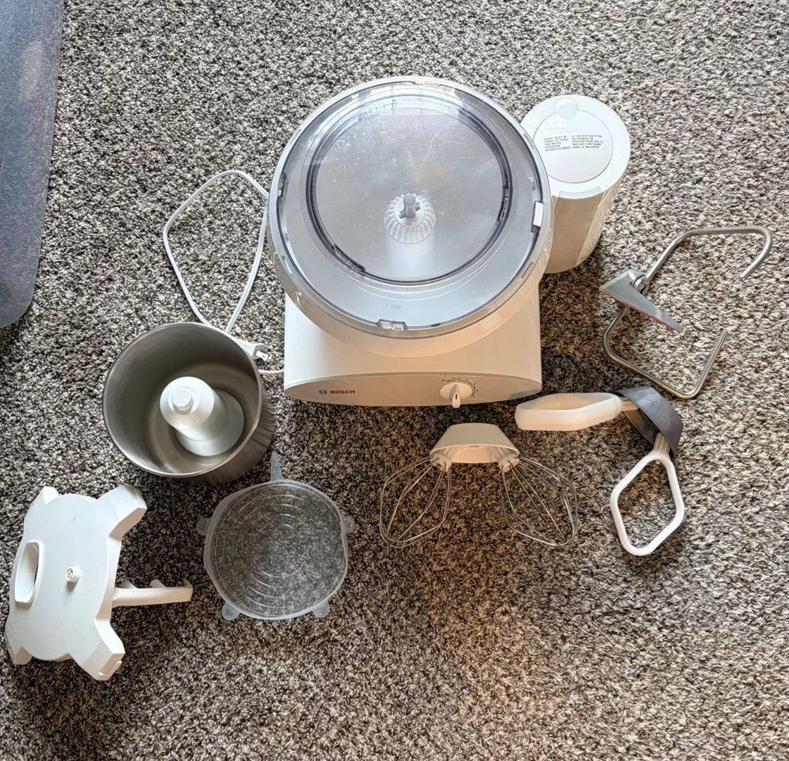 Bosch Standalone Mixer White Electric 4-Speed with Bowl, Whisk, Dough Hook