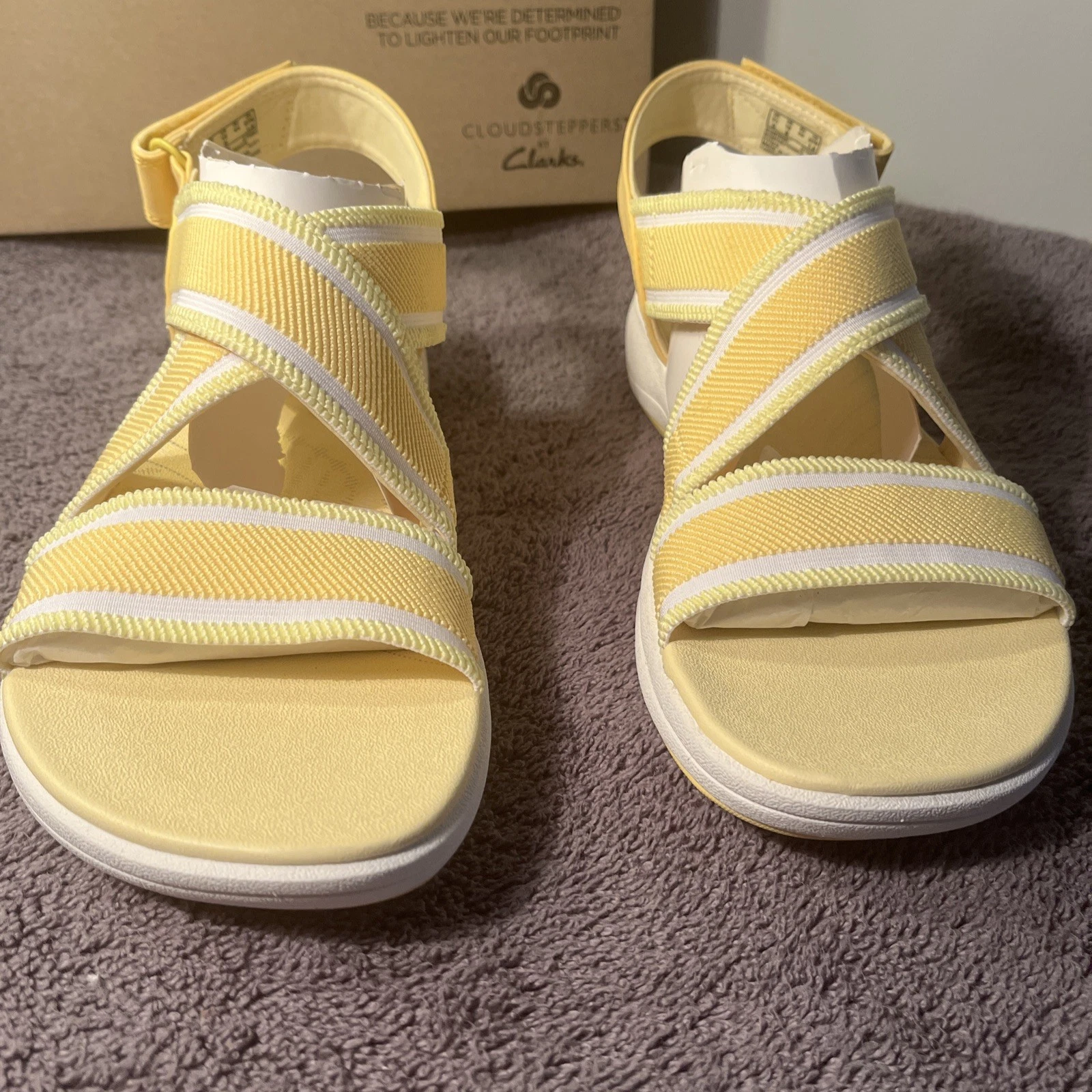 Clarks cloudsteppers nuovi con etichette "butter cream" Mira Lily sandali donna US taglia 12 M