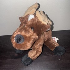 Webkinz Brown Reindeer Plush Stuffed Animal HM137 No Code Ganz 9 Inch