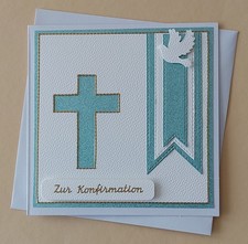 Glückwunschkarte Konfirmation Handarbeit 3d Optik Grusskarte Glitter Verzierung 