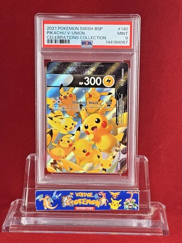 2021 POKEMON Celebrations Black Star Promo PIKACHU V-Union Card SWSH 140 PSA 9