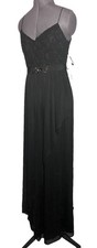 Adrianna Papell Love Story Black Prom Dress Lace Gown Dress Sz 6 NWT DAMAGED