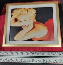 Marilyn Monroe Handmade Framed Art Print – Upcycled Calendar Picture Red Dress