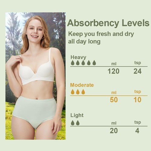 BATTEWA Washable Incontinence Underwear Women Small Absorbent Leakproof Briefs - Picture 3 of 16