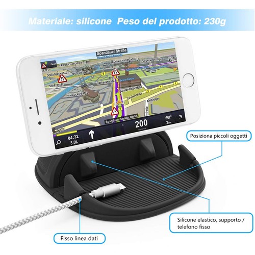 Supporto Smartphone per cruscotto Auto in Silicone antiscivolo per iPhone 16 15 - Foto 3 di 24