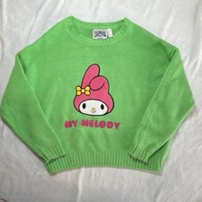 Hello Kitty Forever 21 Pullover Sweater Green Knit My Melody slouchy Women's L