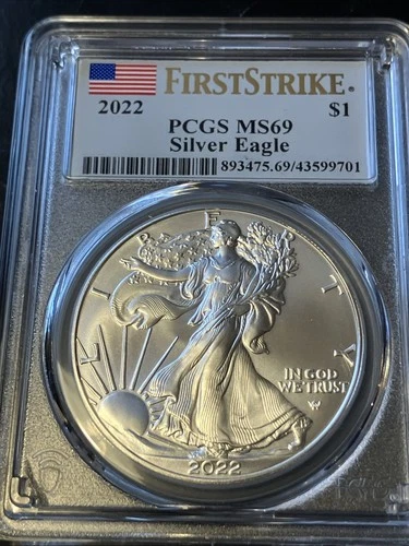 2022 $1 American Silver Eagle PCGS MS69 FS Flag Label