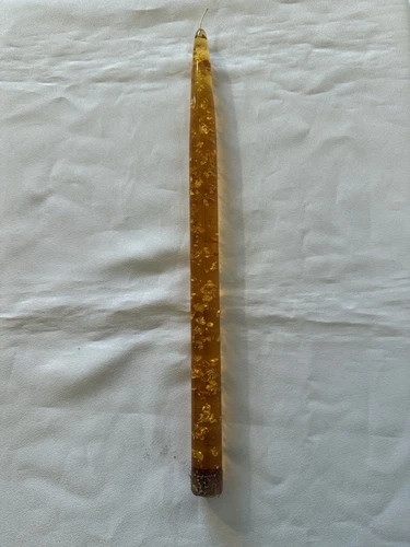 1 Vintage MCM Orange Lucite Taper Candle 12 Inch