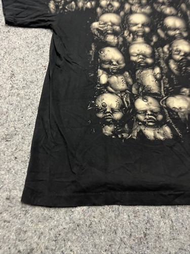 Vintage Futuristic Faces Double-Sided Rock Eagle XXL black T-Shirt Short Sleeve - Picture 11 of 12