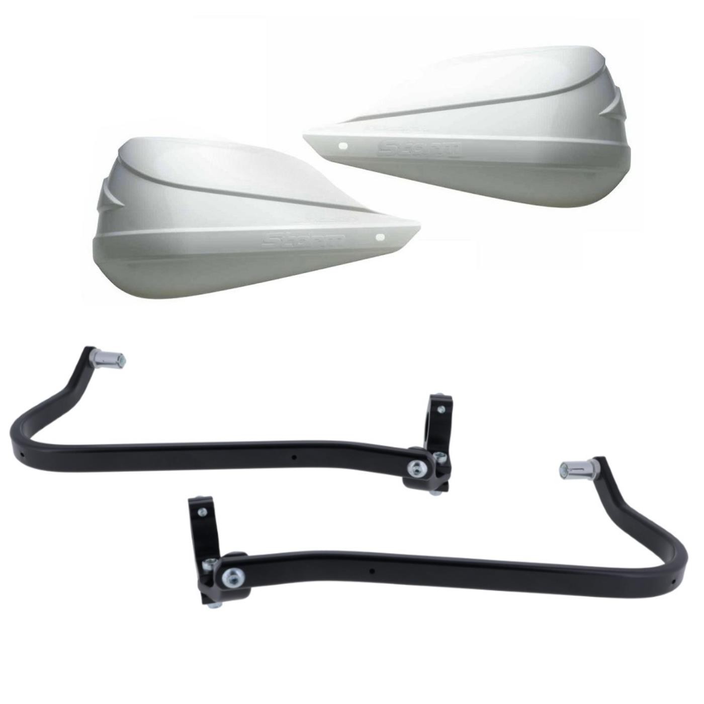 BarkBust Storm White Handguard & Fit Kit Ducati Scrambler Desert Sled 2017-2019