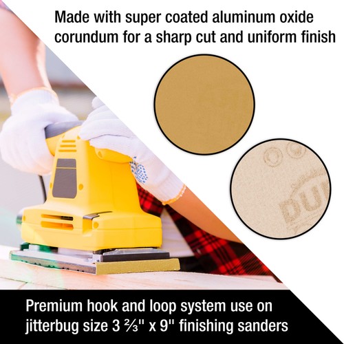 800 Grit - 1/3 Sheet Size, 3-2/3" x 9" Hook & Loop Sandpaper - 20 Sanding Sheets - Picture 5 of 5