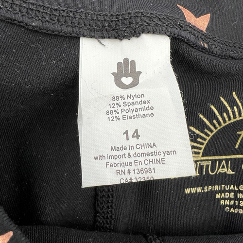 NWT Spiritual Gangster Youth Kids Active Leggings Size L-14 Black Gold Stars - Picture 13 of 17