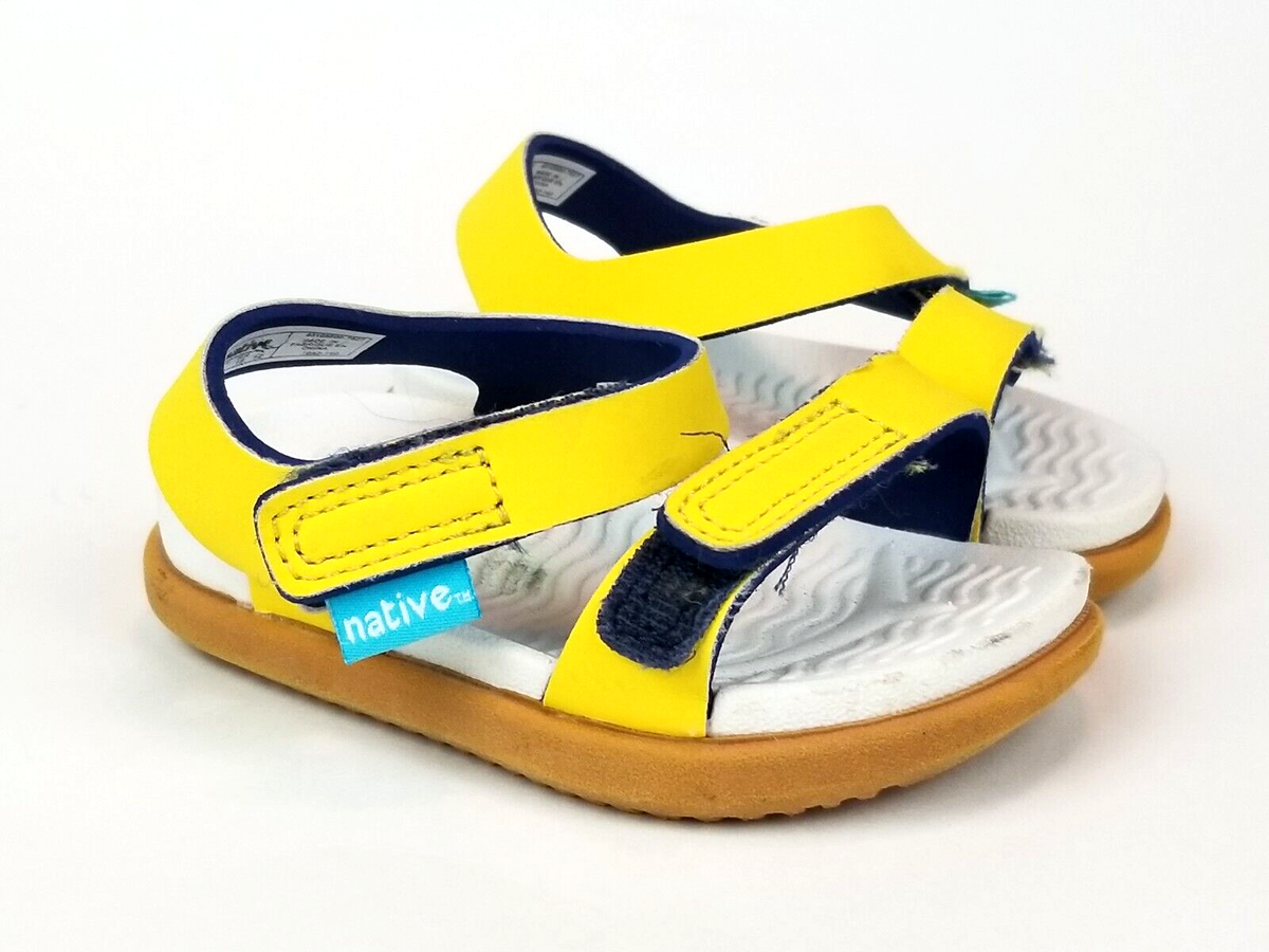 Native Kids Unisex Charley Toddler Yellow Sandals Size C4