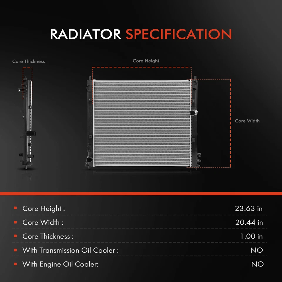 New Radiator without Oil Cooler for Cadillac STS 2005-2007 SRX 2004-2006 V8 4.6L - Image 2 of 4
