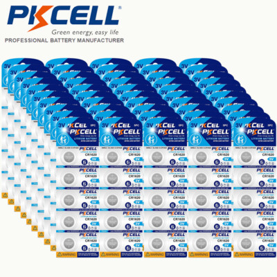 Up to 500x lot CR1620 3V Battery 5009LC ECR1620 Button Coin Cell Lithium PKCELL