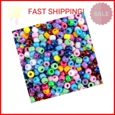 1000+ Pcs Pony Beads Bulk - Plastic Bracelet Beads Sukh 6x9mm Pony Beads