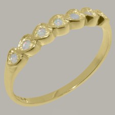 Massiver natürlicher Opal Damen-Ewigkeitsring 9 kt Gelbgold – Größen J bis Z