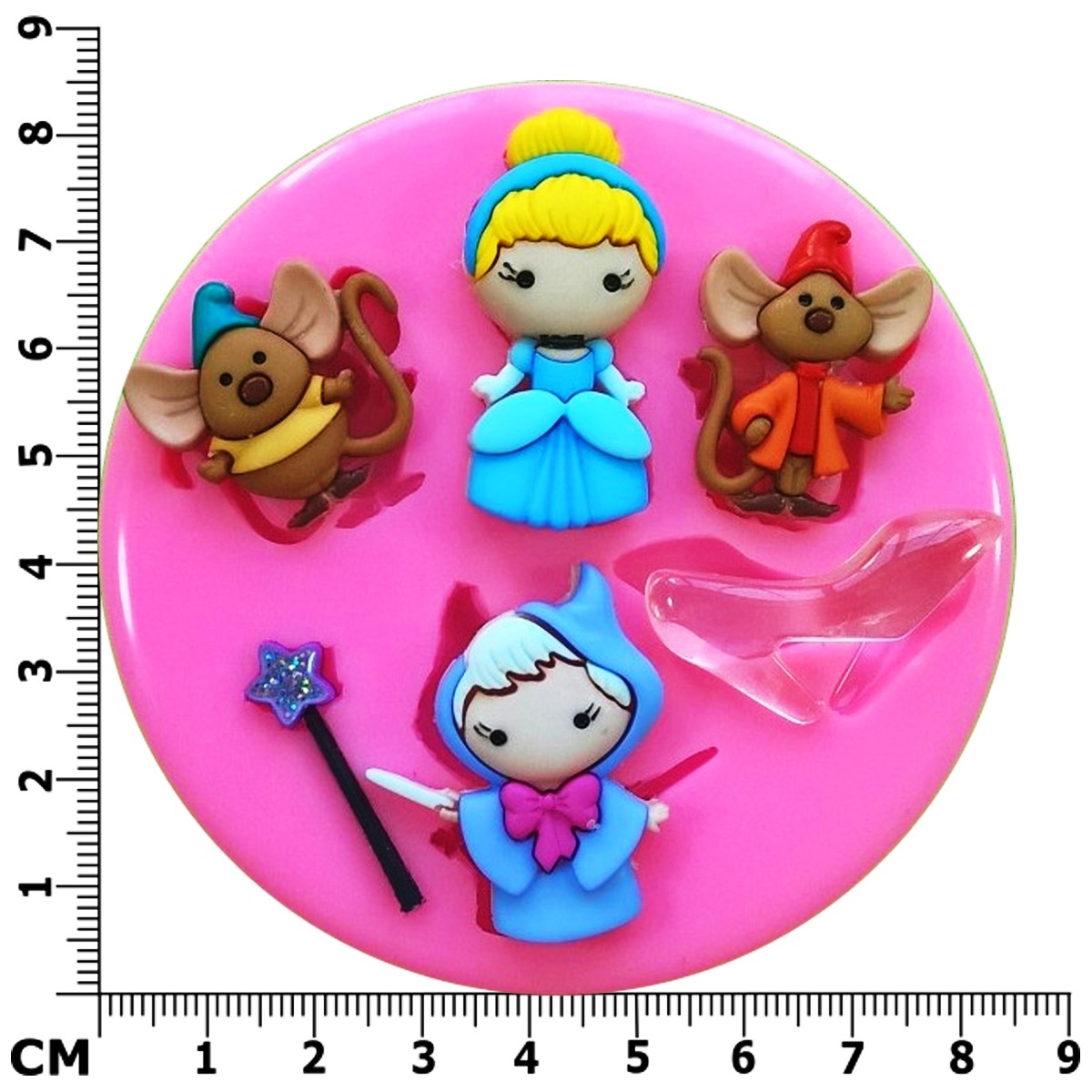 Cinderella Fairy Godmother Jaq & Gus Princess Silicone Mould by Fairie Blessings