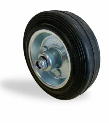 VELUMA Rad Vollgummi 80 100 125 160 200 250mm Ersatzräder INKL. Schraube + Mutter+ Rohr