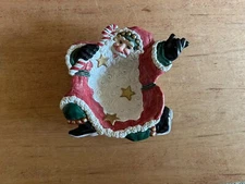 Christmas Fitz + Floyd Santa Claus Candy Bowl Serving Dish Snow Business St Nick