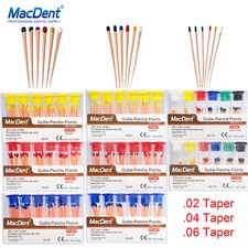 60/120pcs Dental Gutta Percha Points Taper 0.02/0.04/0.06 15-40 45-80 ALL Sizes