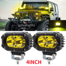 Pair Fit Jeep Cherokee Xj Front Upper Roof 4 Led Work Lights Pods Offroad