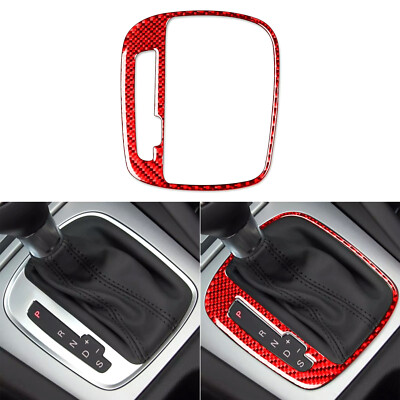 Red Carbon Fiber Automatic Gear Shift Panel Frame Decal For Audi