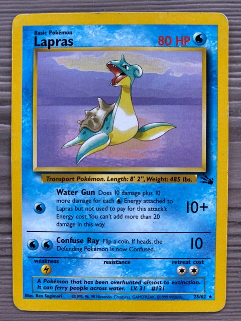 Pok mon Card Lapras 25 62 Fossil Base Set Non Holo MP HP Rare EBay