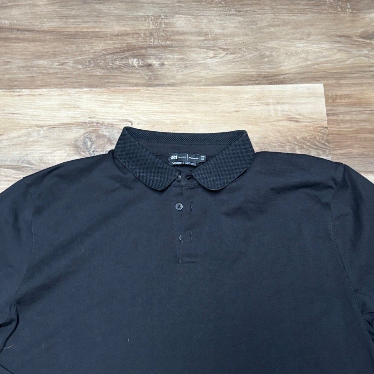 Le 31 Par Simons Polo Shirt Mens XXL Black Long Sleeve Vision Organic Cotton