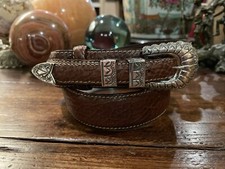 Navajo Pueblo Sterling Silver Belt Buckle Set 30-33-1.3/8  -.75     