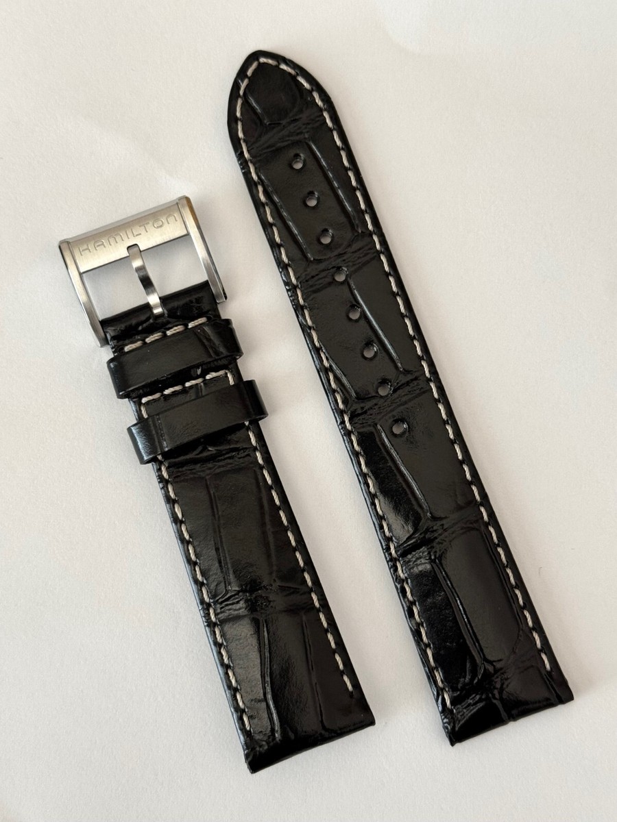 ハミルトン★マーフウォッチ38ミリ用革バンド　20ミリ　H690.000.143 HAMILTON strap 20mm H690000143 Murph 38 black Strap for sale