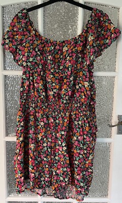 Simply Be Ladies Pretty Bardot Playsuit Size 20 Multi Floral